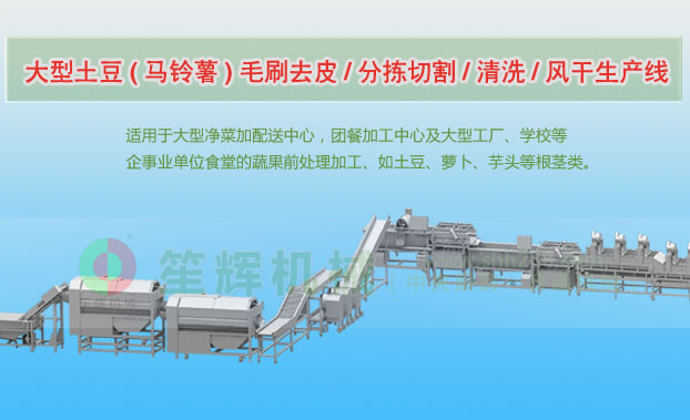 威海连续式土豆去皮清洗切割风干生产线